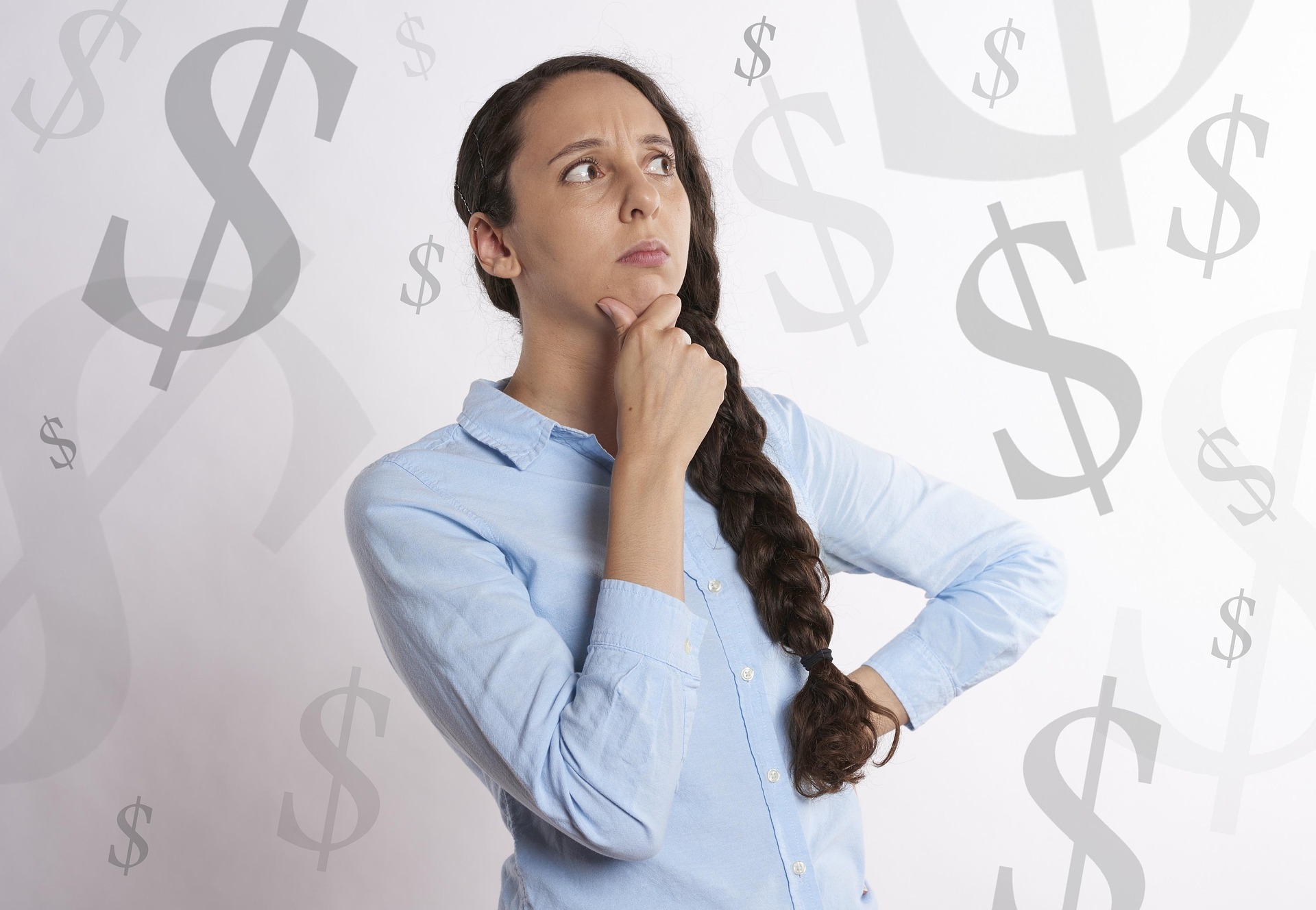 Woman worried about money